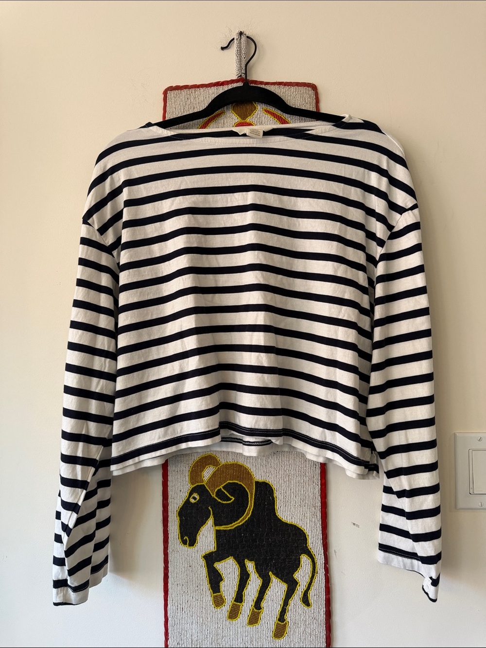 H&M cute stretchy blue and white striped shirt